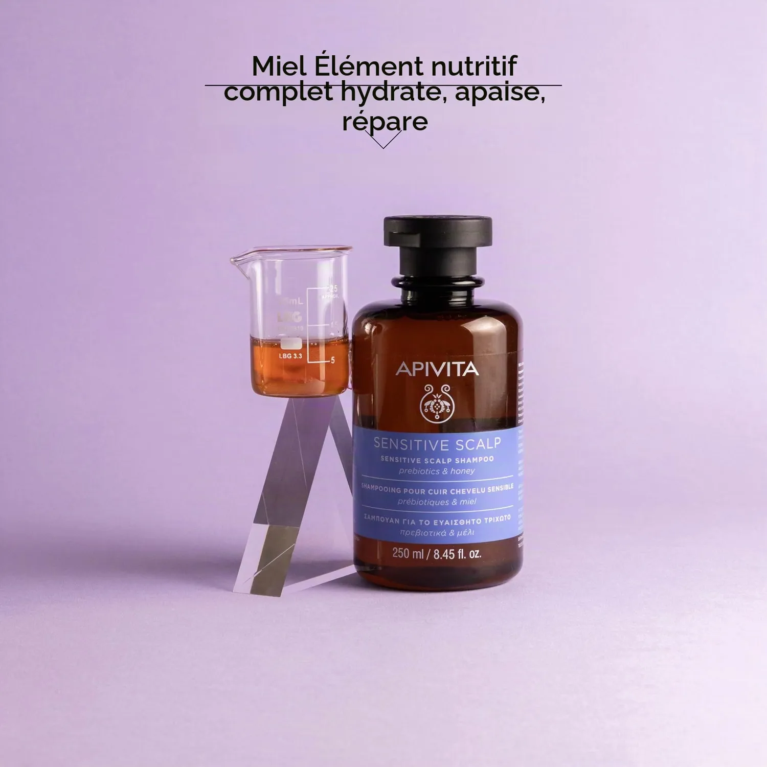 Apivita Shampoing cuir chevelu sensible sans sulfate au miel