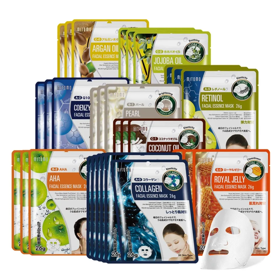 Mitomo Radiant Glow coffret masques visage 30 pièces