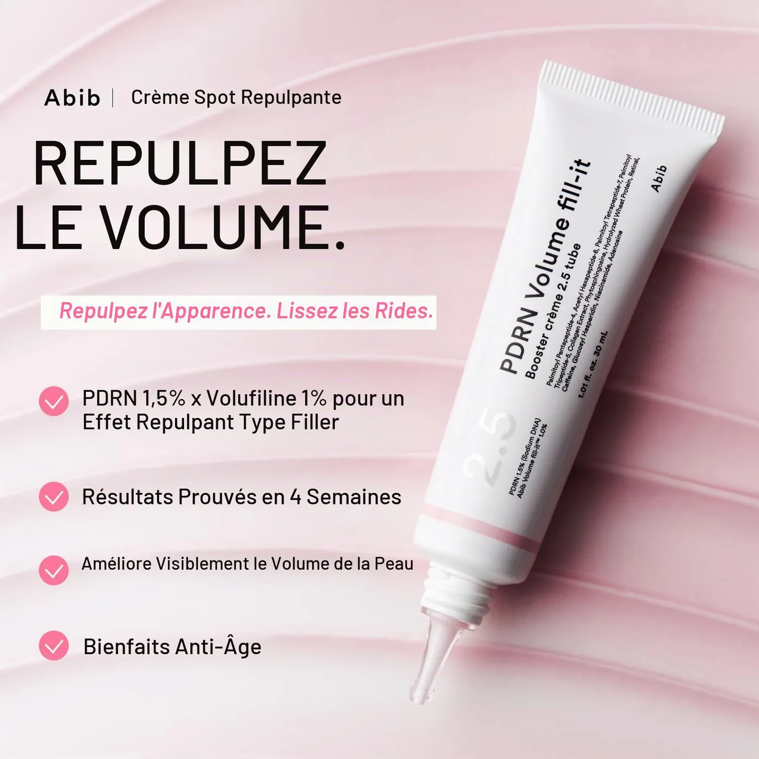 Abib PDRN Volume Fill-it Booster crème visage tube repulpante