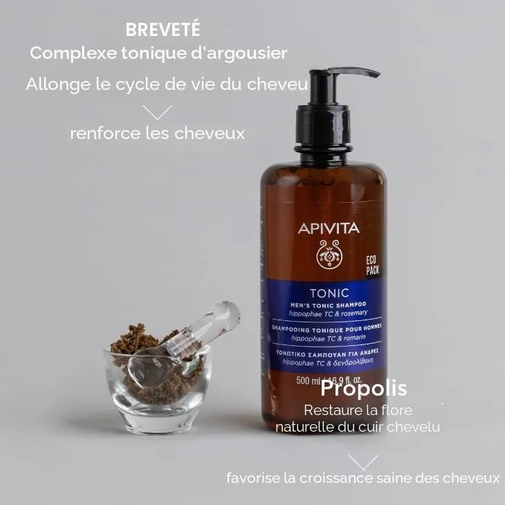 Apivita Tonic shampooing homme 500 ml cheveux affinés
