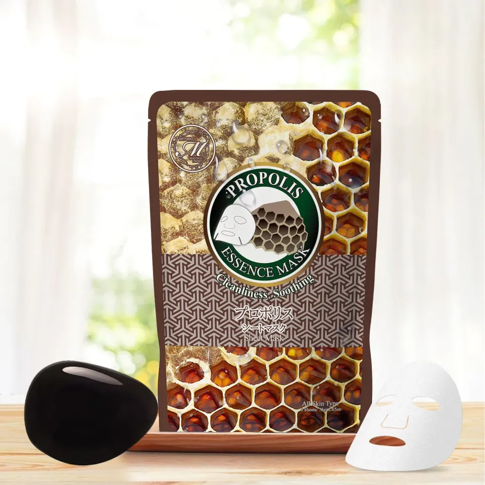 Mitomo Natural Propolis masque tissu 5 pièces purifiant