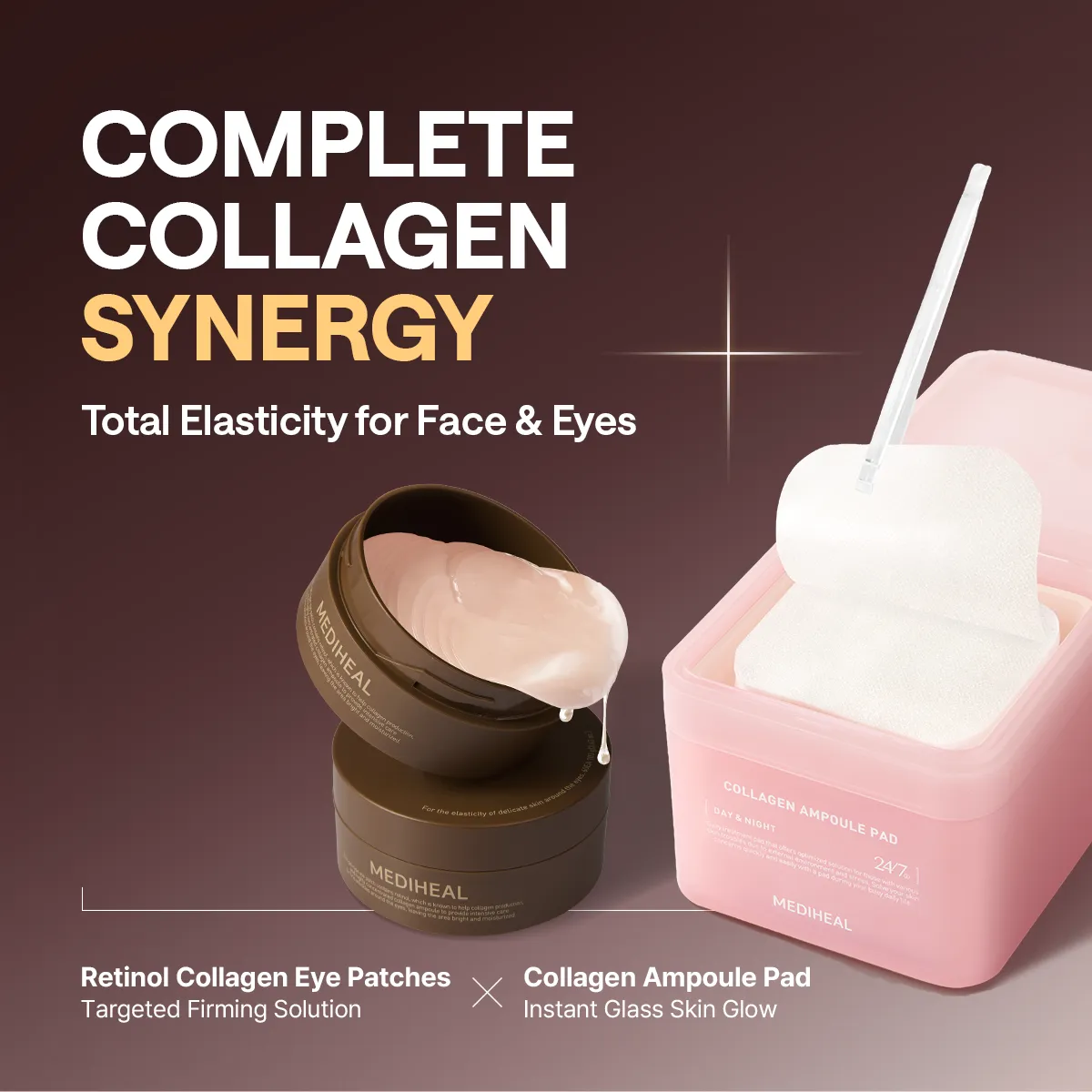 Mediheal Retinol Collagen Eye patch yeux hydrogel 60 pcs rides