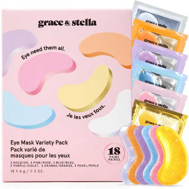 Grace & Stella Variety Pack patchs yeux 18 paires hydratants