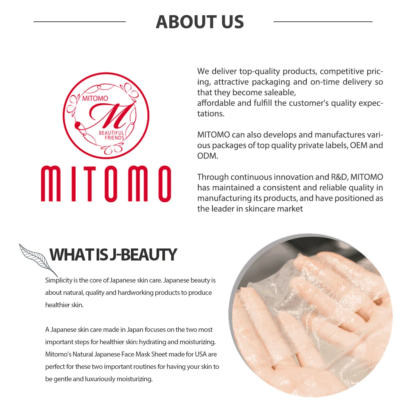 Mitomo CICA 505 masque tissu hydratant centella