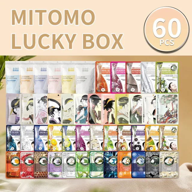 Mitomo HS LBHS000060 masque visage coffret 60 pcs