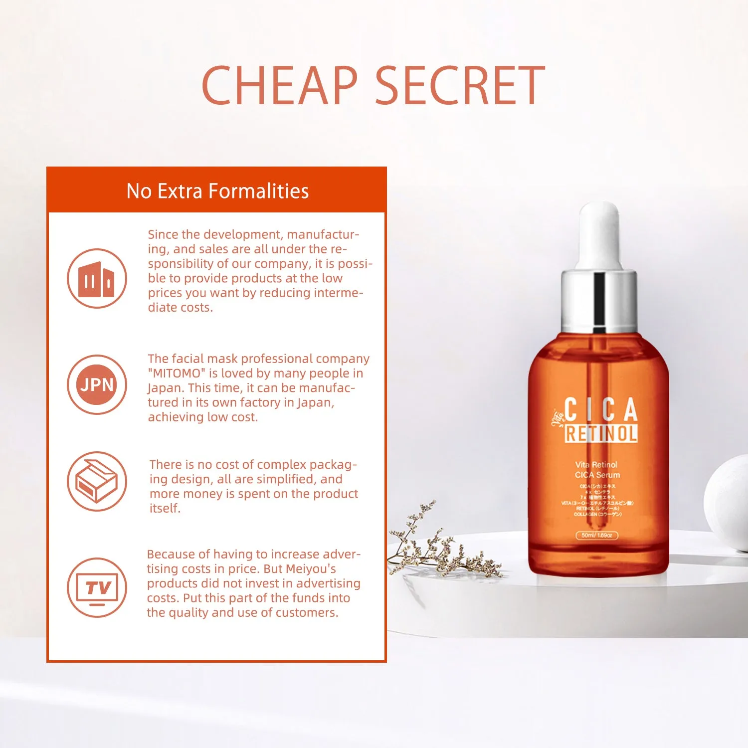 Mitomo Cica Vita Retinol sérum 50 ml apaisant