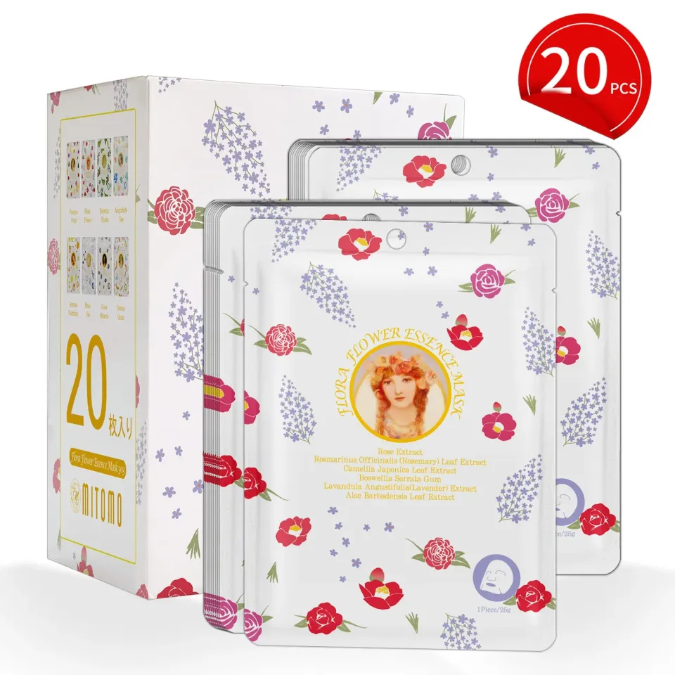 Mitomo Flora 303 MGSS00303 masque visage rose 20 pcs