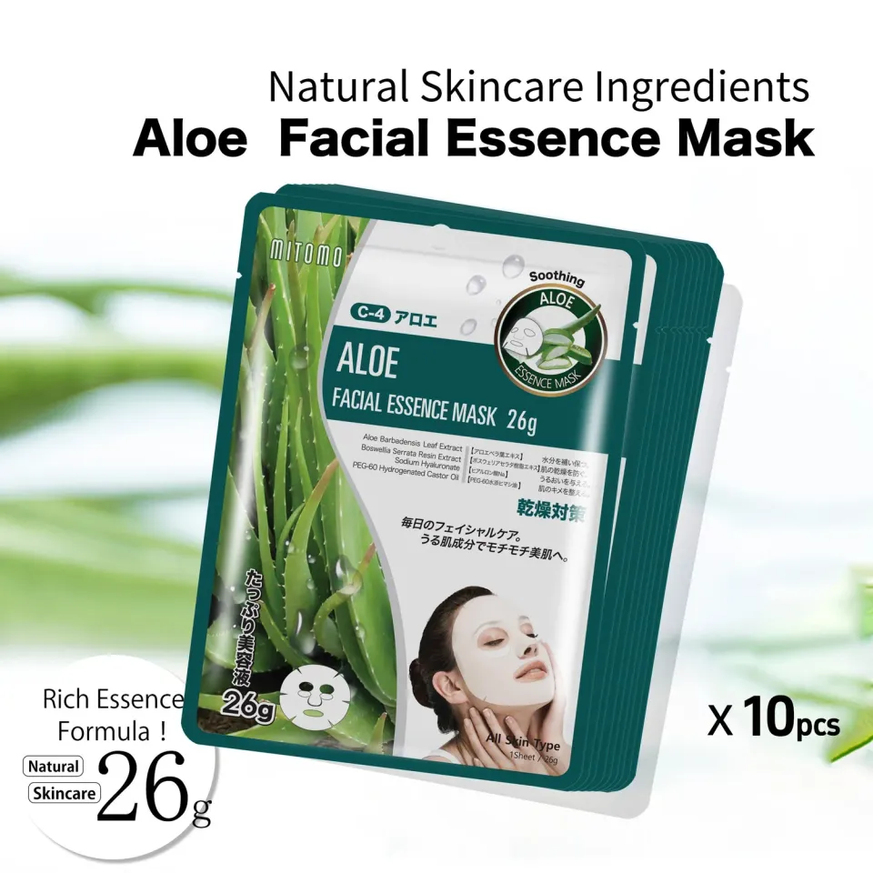 Mitomo Natural 512 Aloe MTSS00512-C-4J masque visage 10x26g éclat