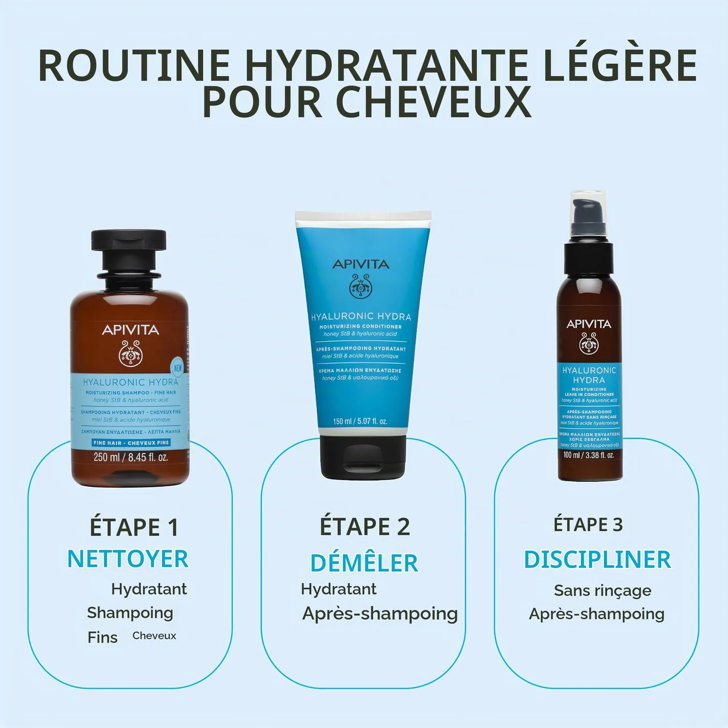 Apivita Hyaluronic Hydra shampooing cheveux fins 250ml hydratant