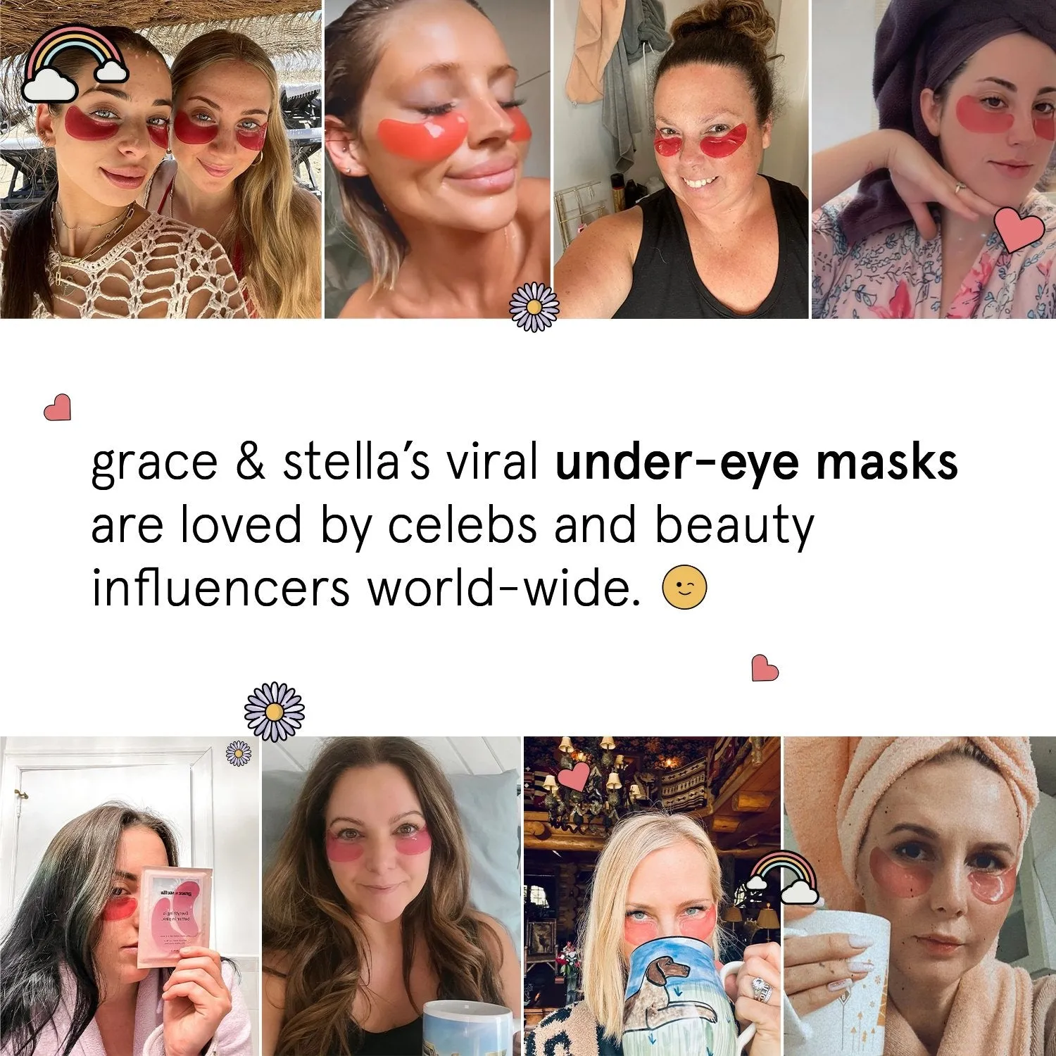 Grace & Stella Pink patchs yeux 6 paires fermeté peptides