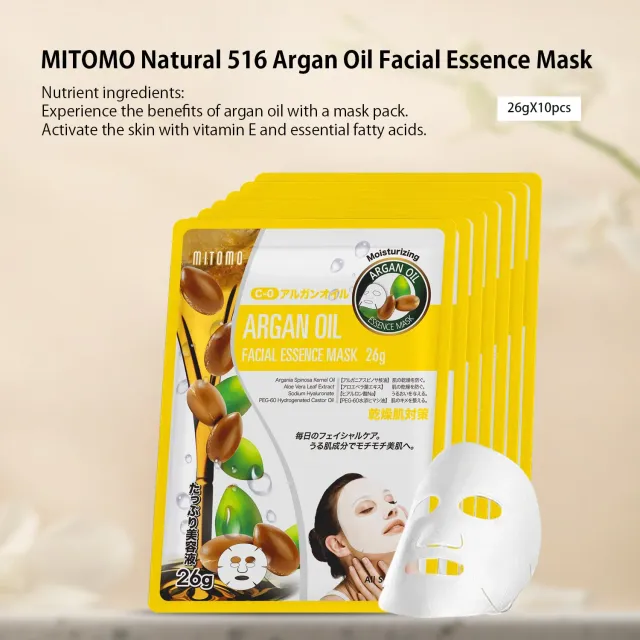 Mitomo Natural MTSS00516-C-0 masque visage argan hydratant