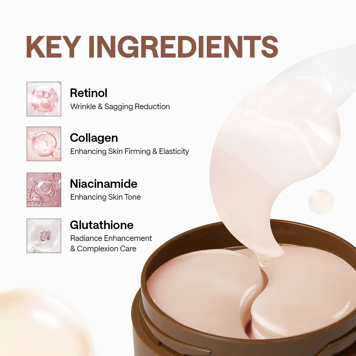 Mediheal Retinol Collagen Eye patch yeux hydrogel 60 pcs rides