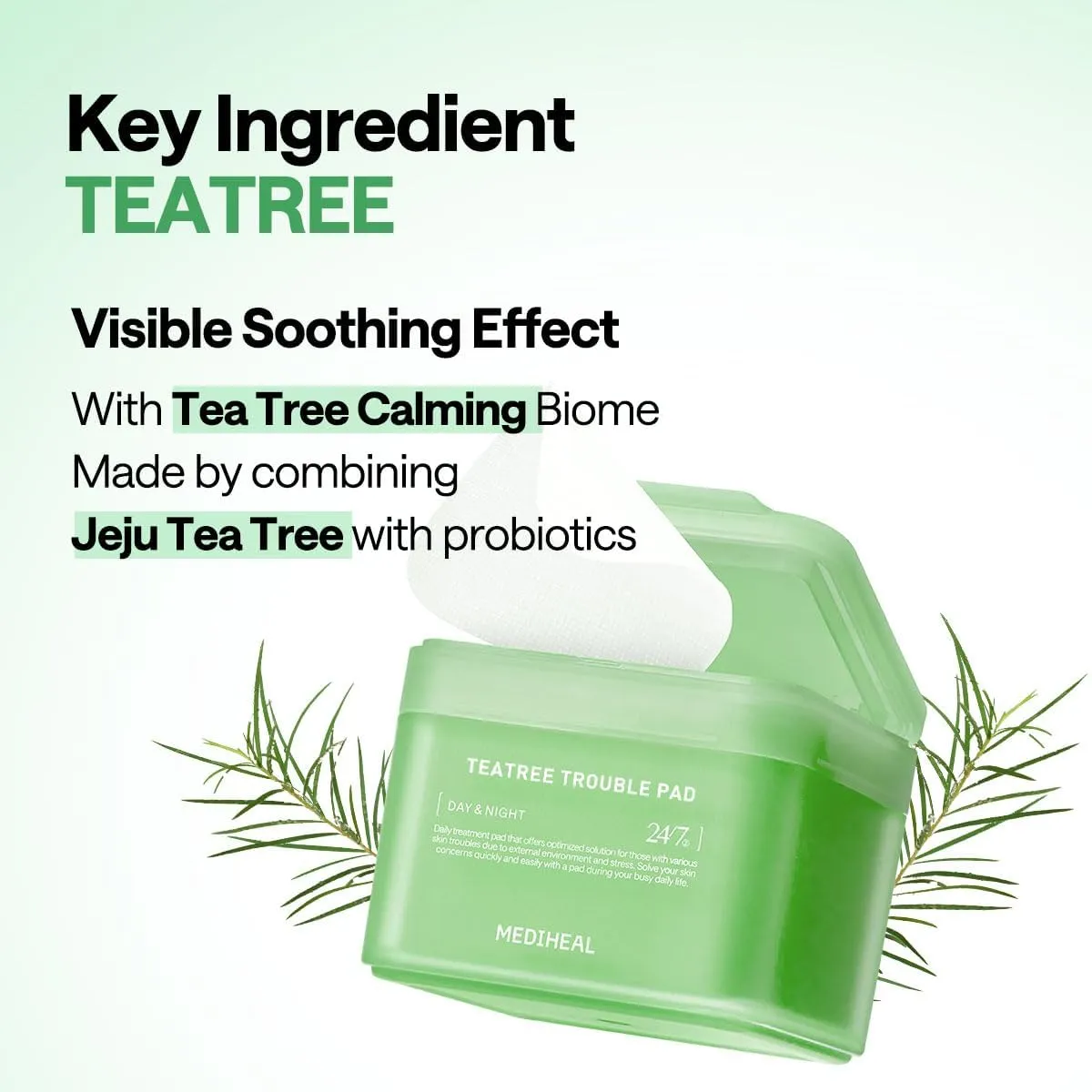 Mediheal Teatree Trouble Pad toner 100 pads peau grasse