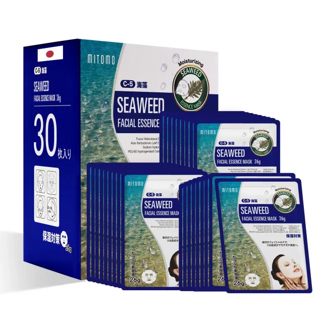 Mitomo Natural 516 masque visage 30 pièces algues
