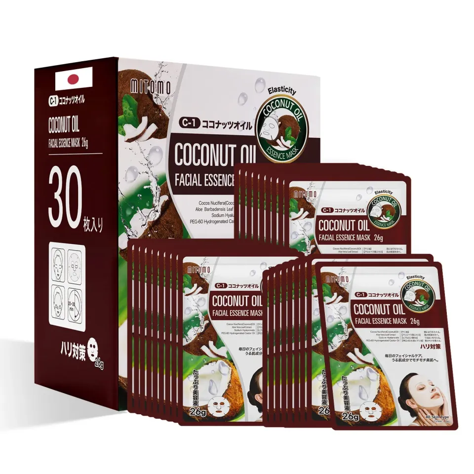 Mitomo Natural 516 Coco masque visage 30 feuilles