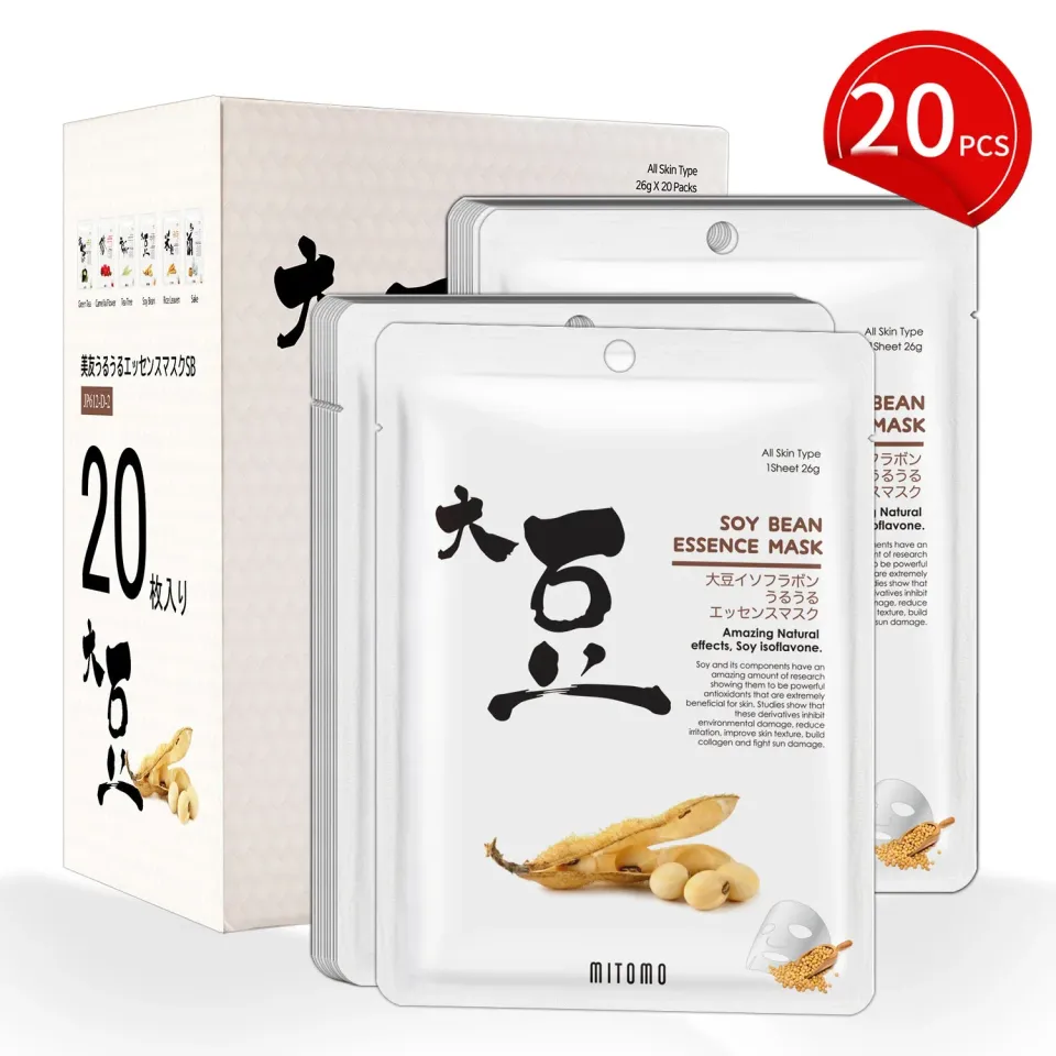 Mitomo TX Soybean masque visage 20 feuilles fermeté