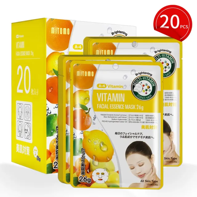 Mitomo Natural 512 masque visage 20 pièces vitamine C