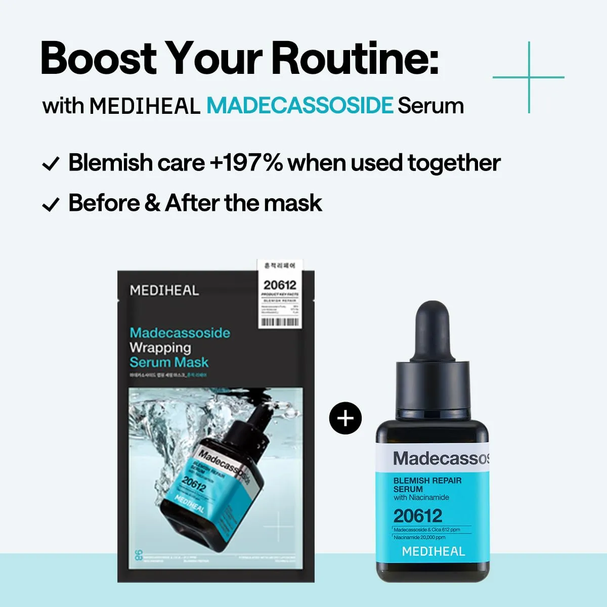 Mediheal Madecassoside masque visage 10 pièces apaisant