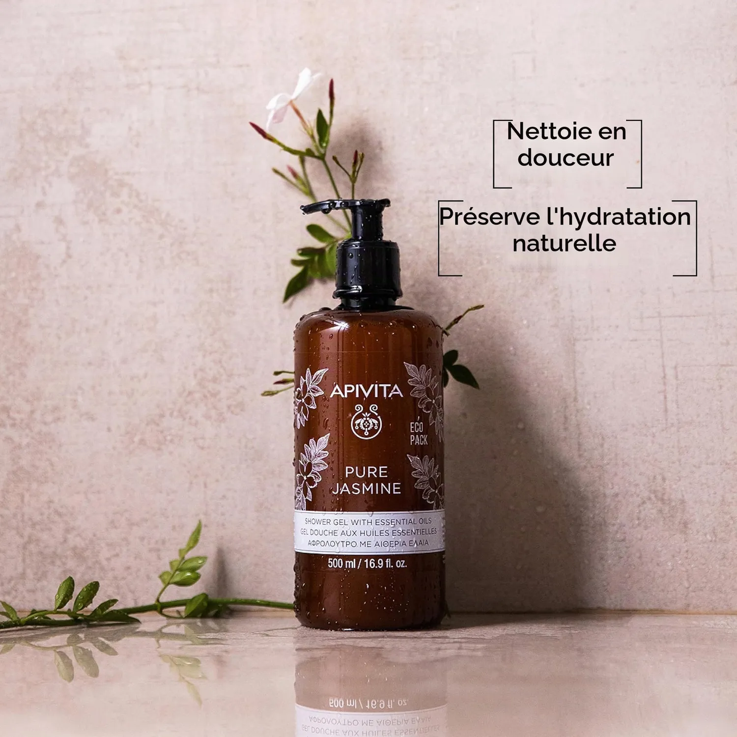 Apivita Pure Jasmine gel douche 500ml jasmin hydratant