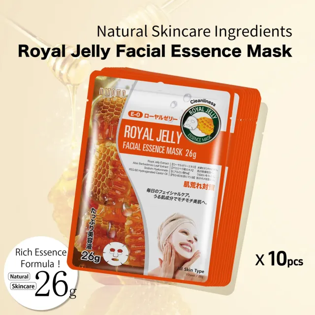 Mitomo Natural 512 masque visage gelée royale 10 pièces