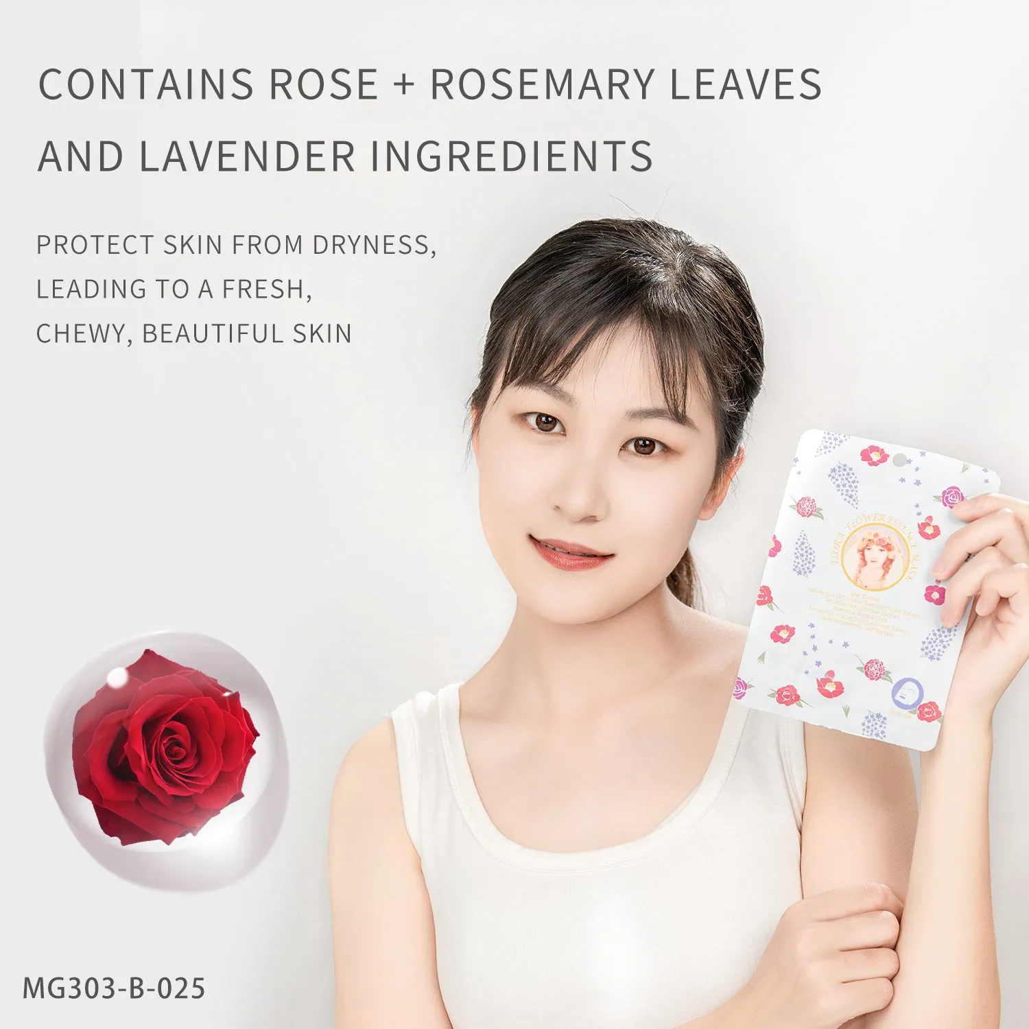 Mitomo Flora 303 masque visage rose x10 hydratant