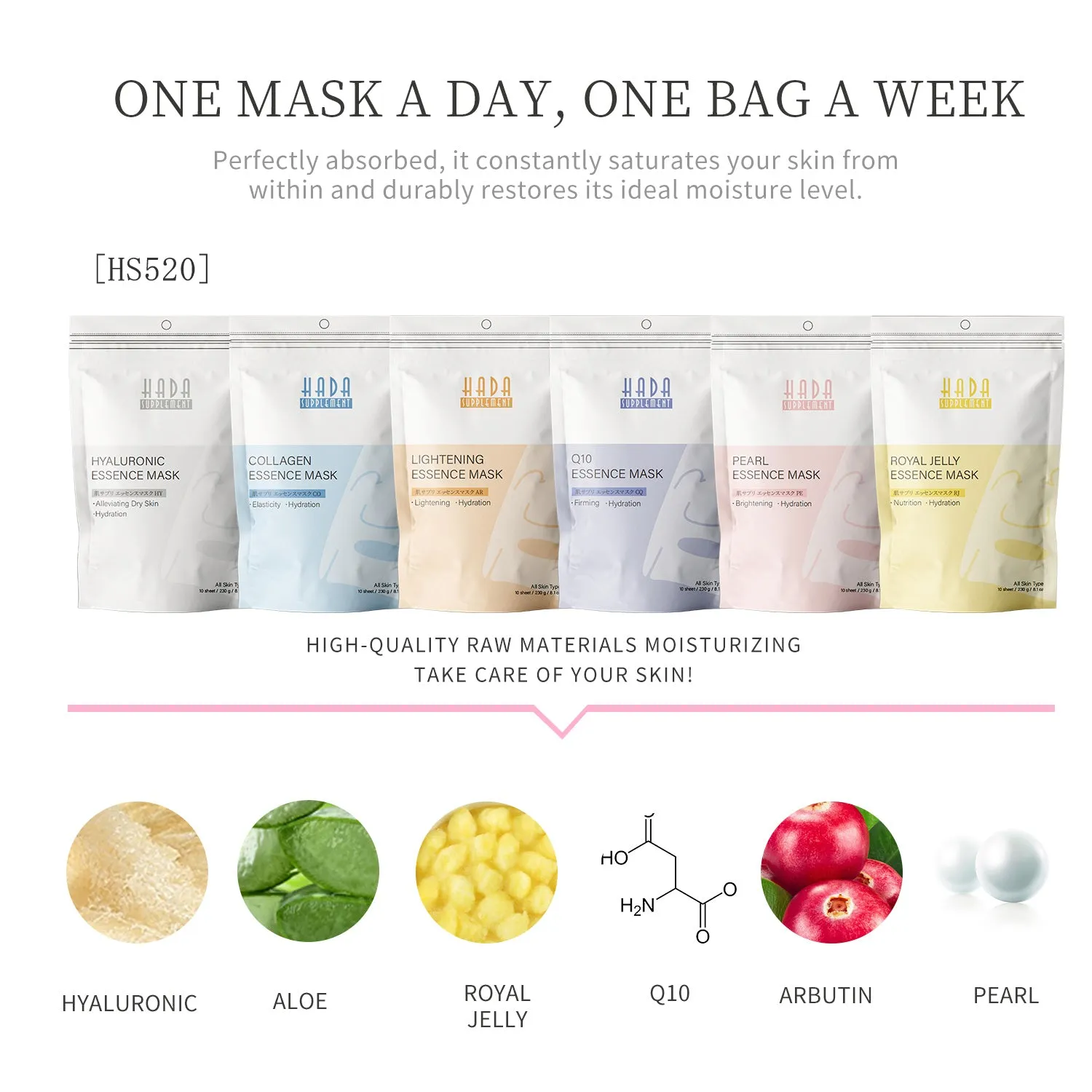 Mitomo HS Combo Magic Box masque visage 50 pièces hydratant