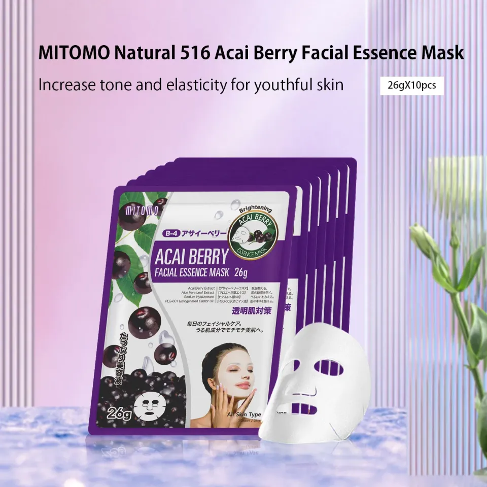 Mitomo Natural MTSS00516-B-4 masque visage acai éclat 1 feuille