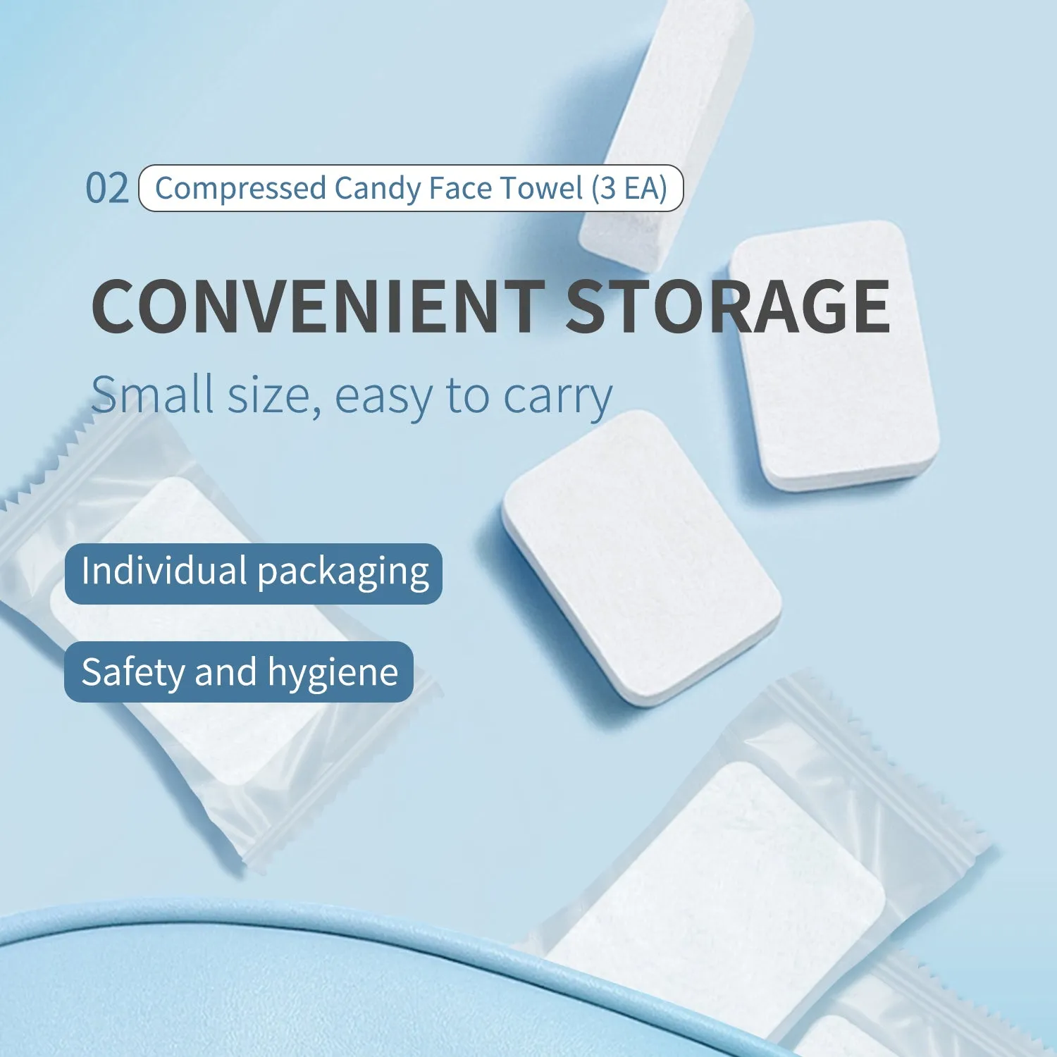 Mitomo Bath Candy serviette compressée voyage lot 4
