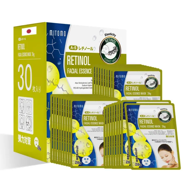 Mitomo MT 516 Masque Visage Rétinol 30 Pièces Fermeté