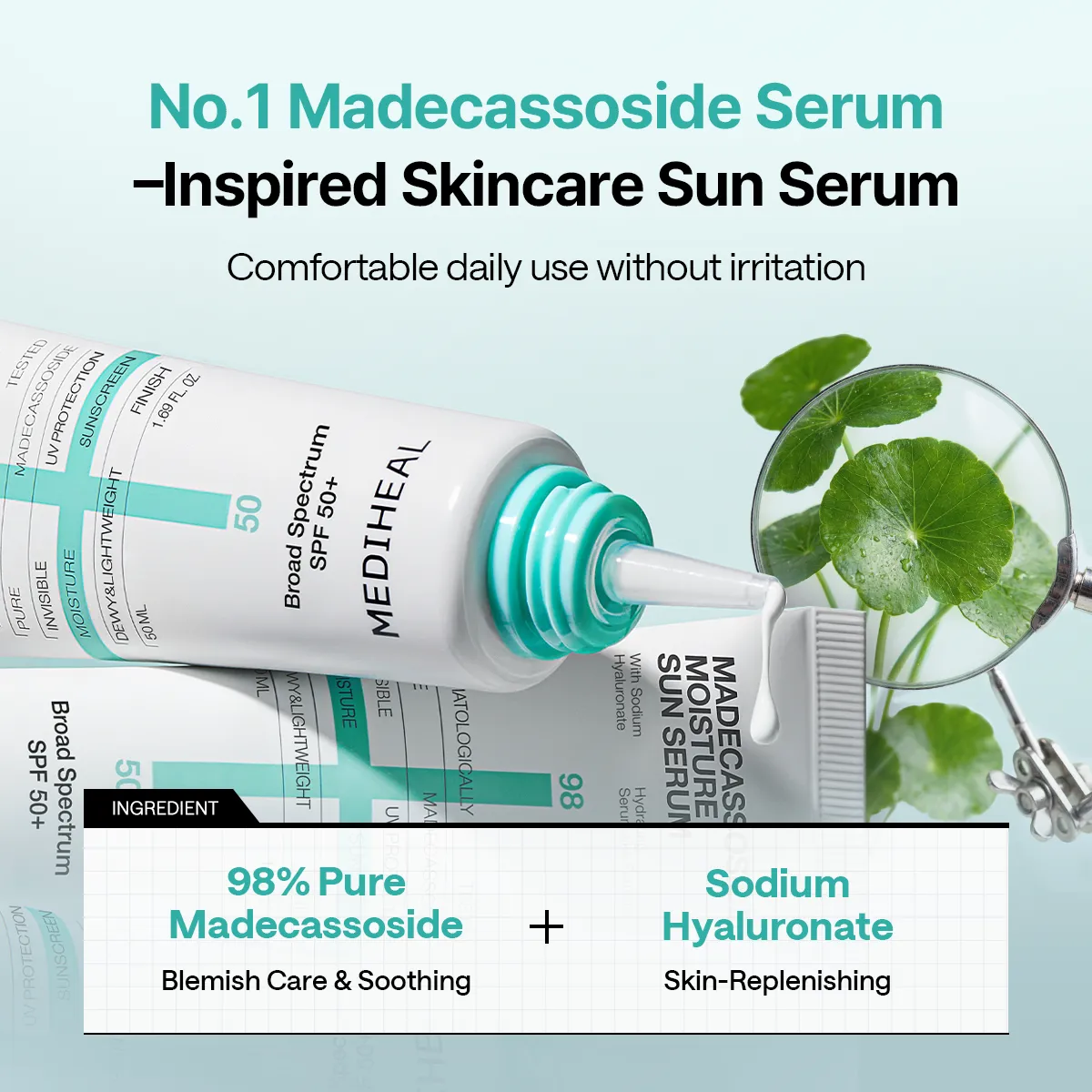 Mediheal Madecassoside Moisture Sun sérum solaire SPF50+ 50ml