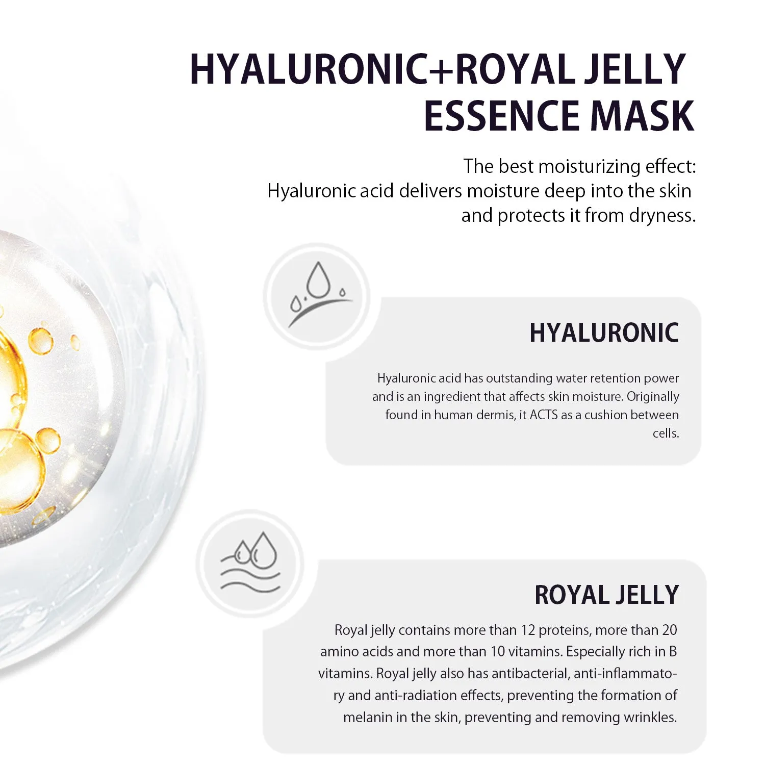 Mitomo MCSS00601-A masque gelée royale hydratant