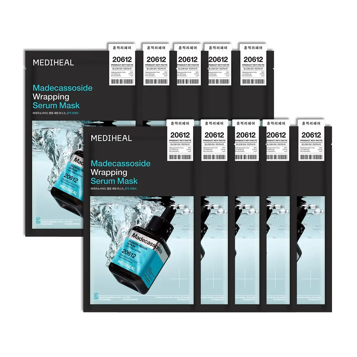 Mediheal Madecassoside masque visage 10 pièces apaisant