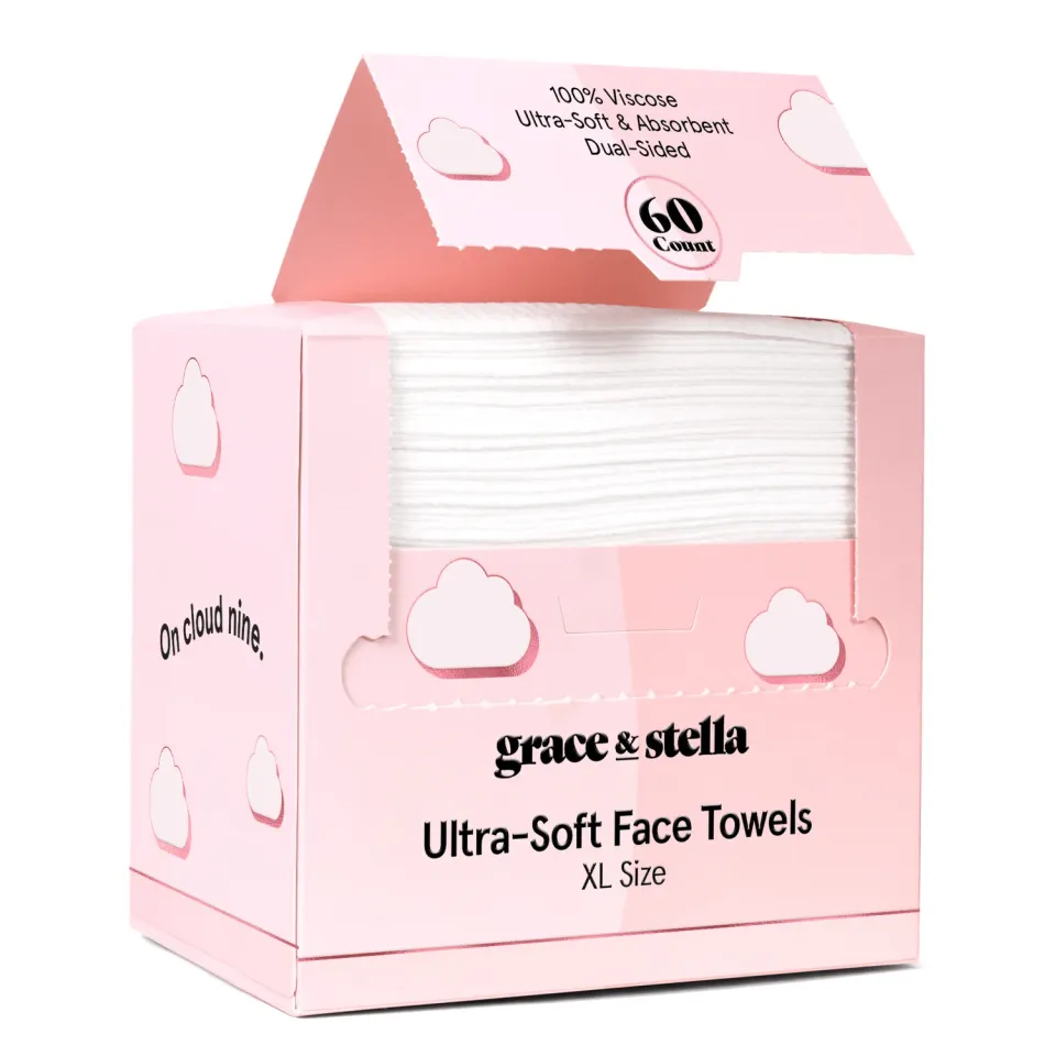 Grace & Stella serviettes visage jetables 60 pièces douces