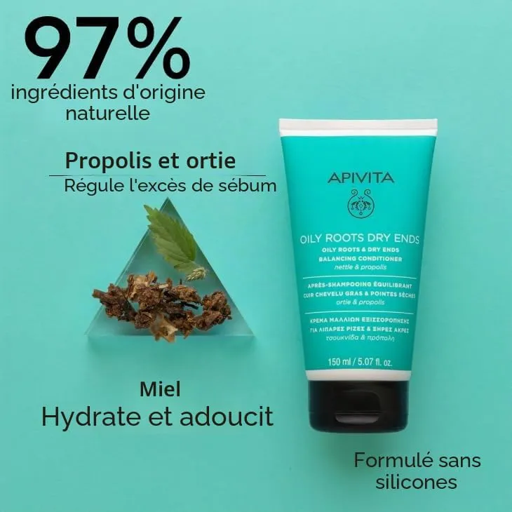 Apivita Après-Shampoing Racines Grasses Pointes Sèches 150 ml