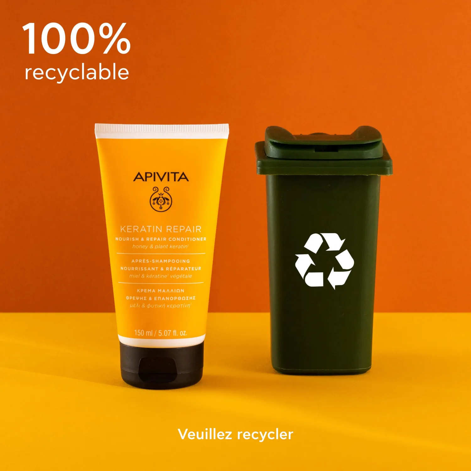 Apivita Keratin Repair après-shampooing miel 150 ml