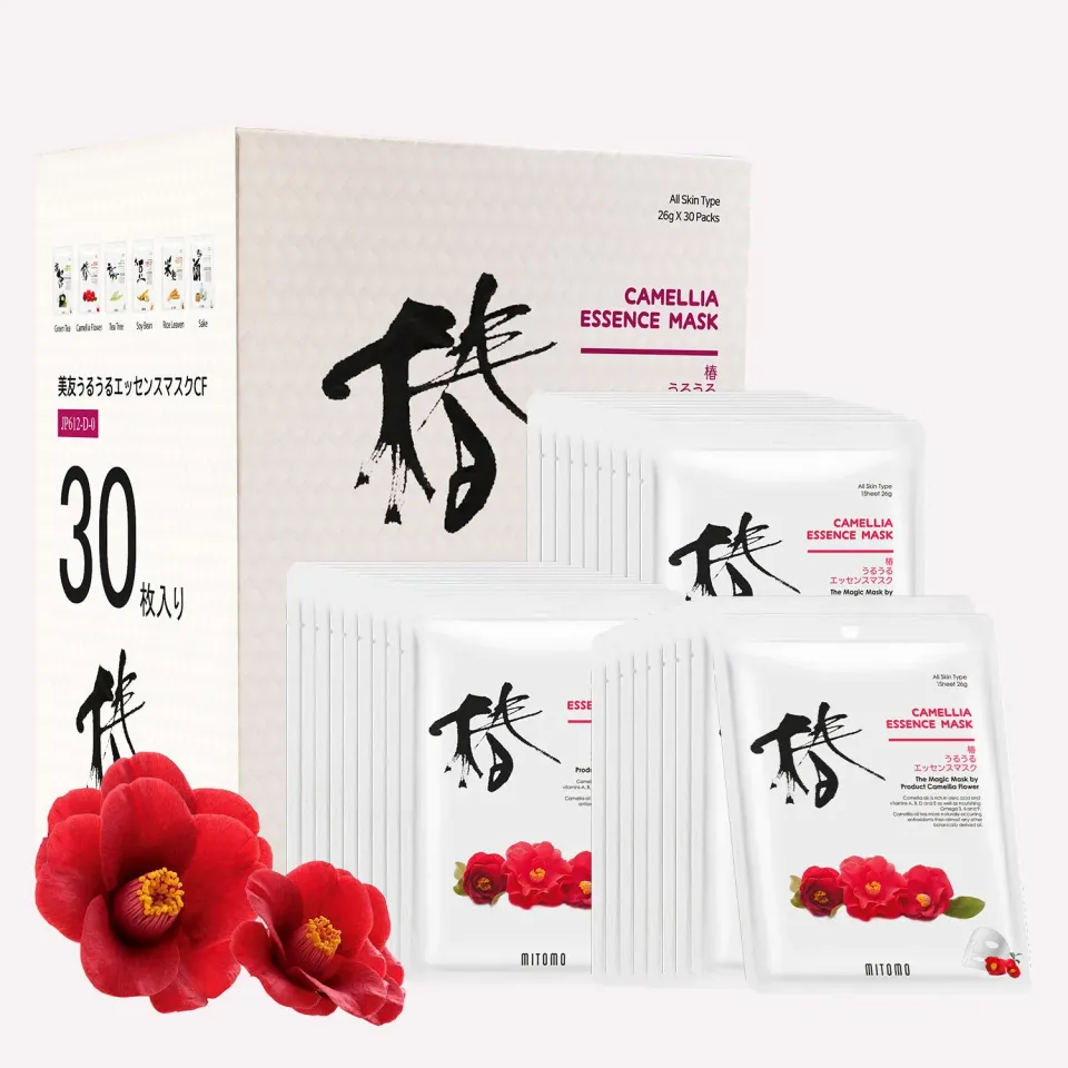 Mitomo TX Camélia 612 masque visage 30 pièces nourrissant