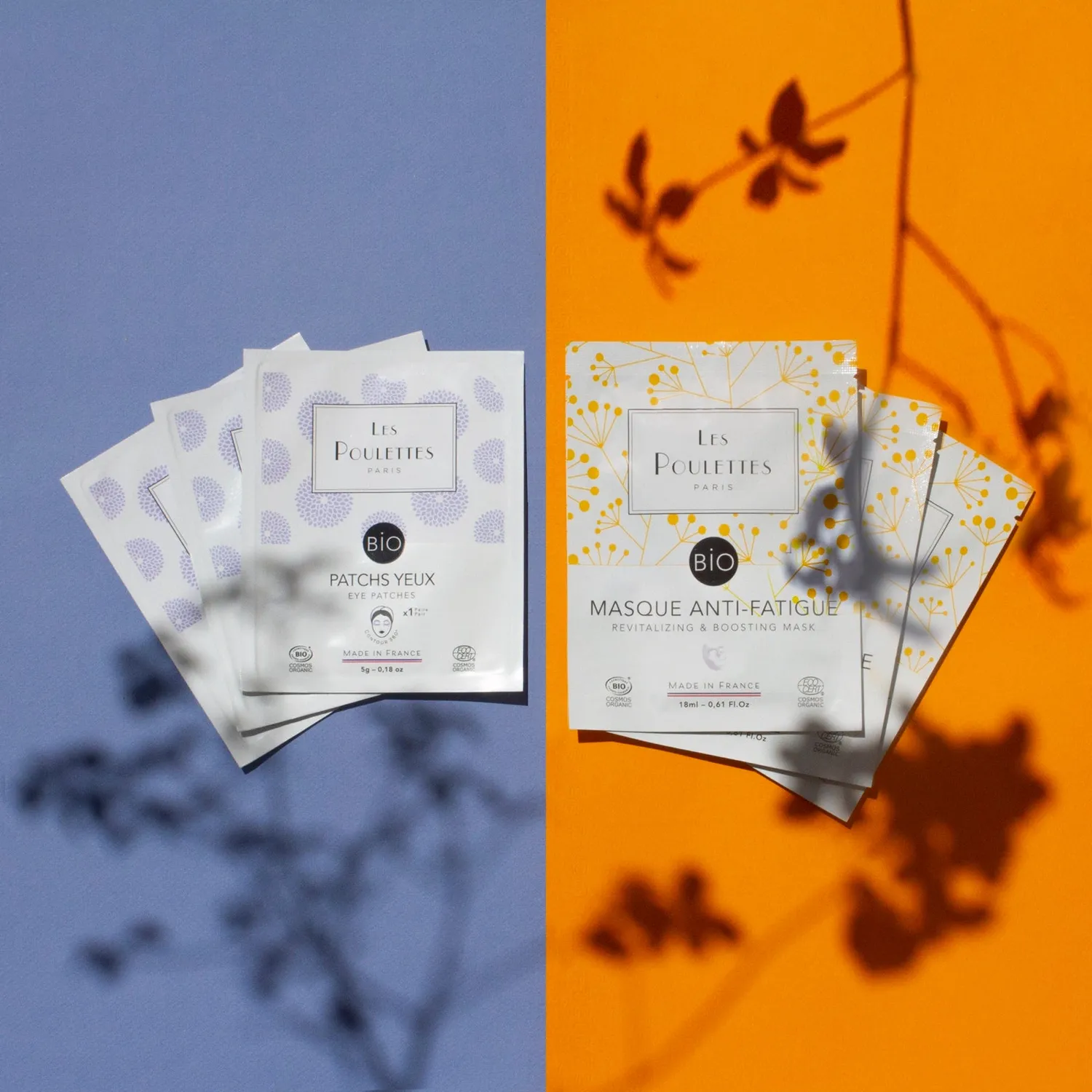 Les Poulettes Pack Energie masque visage 3 masques + 3 patchs anti-fatigue