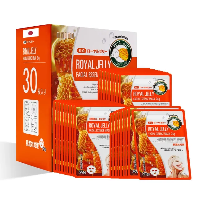 Mitomo Natural 516 Gelée Royale masque visage 30 pcs pores