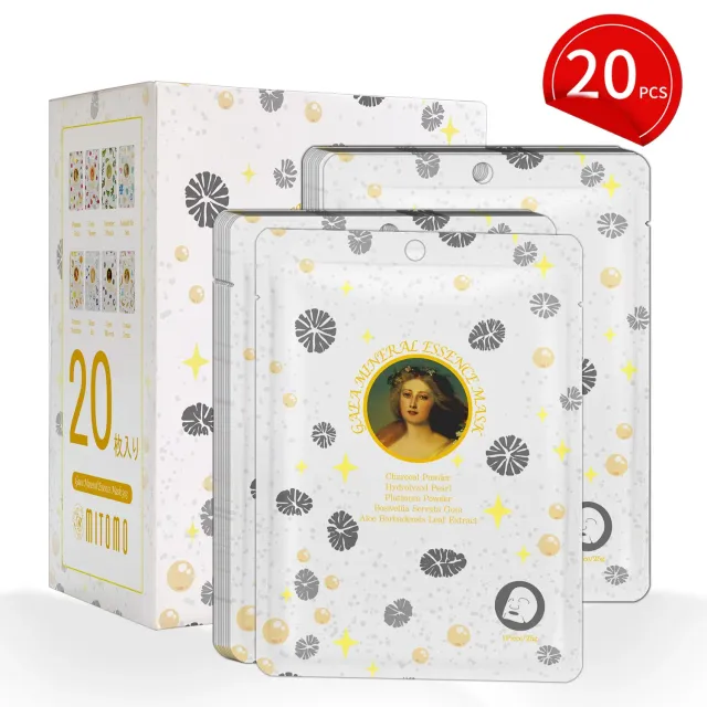 Mitomo Gaea Mineral 303 masque tissu perle 20x25g éclat