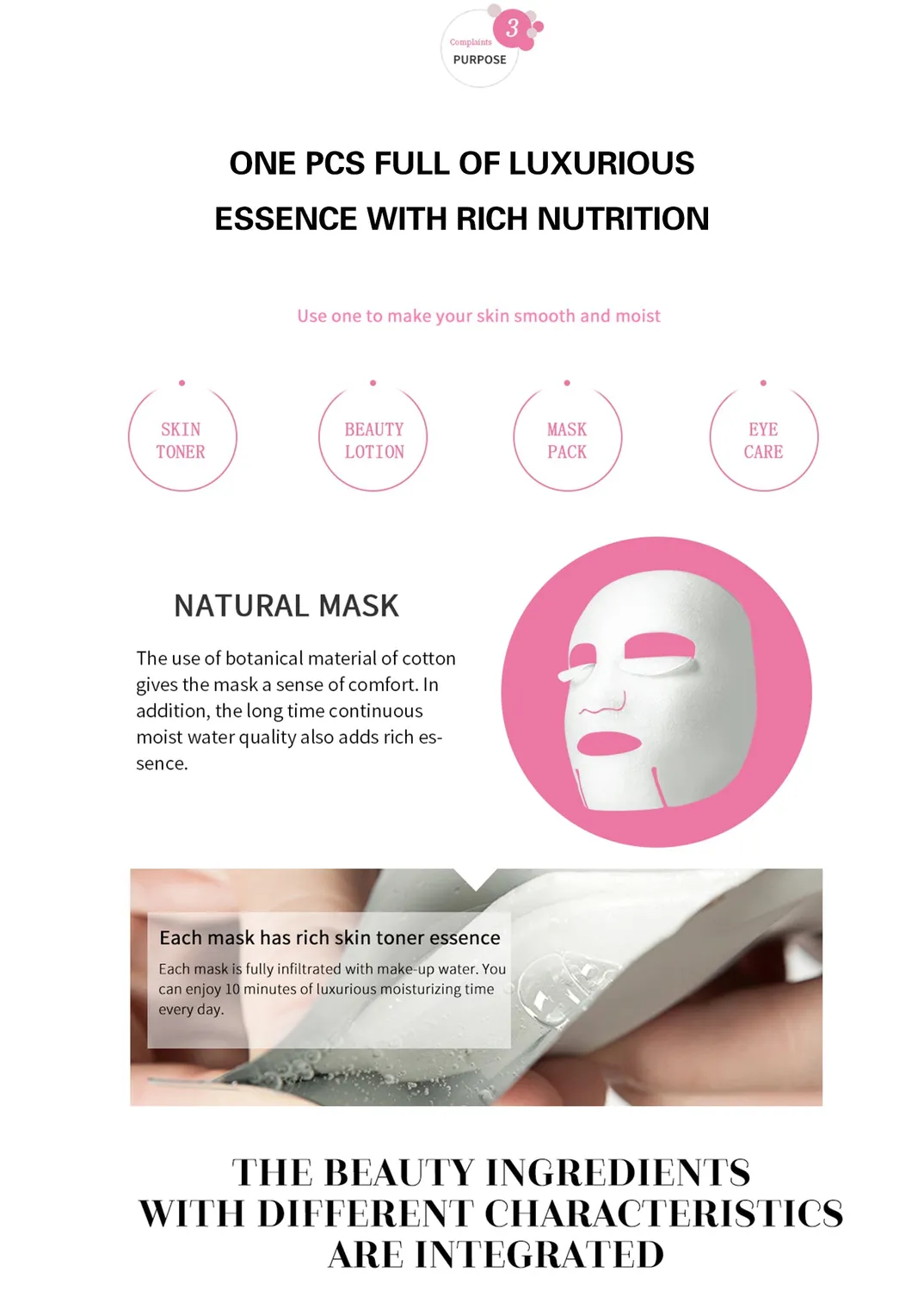 Mitomo Goddess MG Lucky Box masque visage 30 pièces assortis