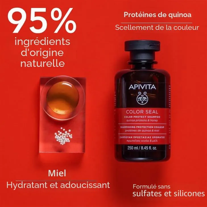 Apivita Shampooing Color Protect miel cheveux colorés