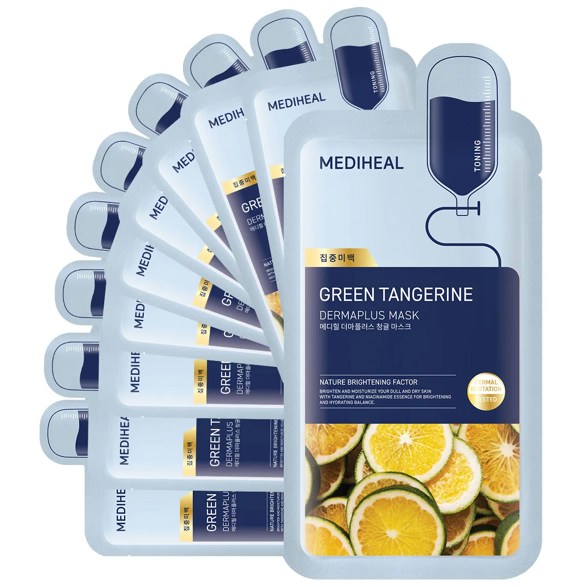 Mediheal Dermaplus masque tissu mandarine verte x10 éclat