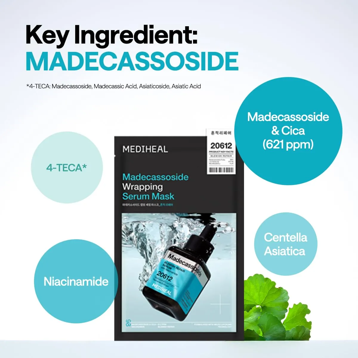 Mediheal Madecassoside masque visage 10 pièces apaisant