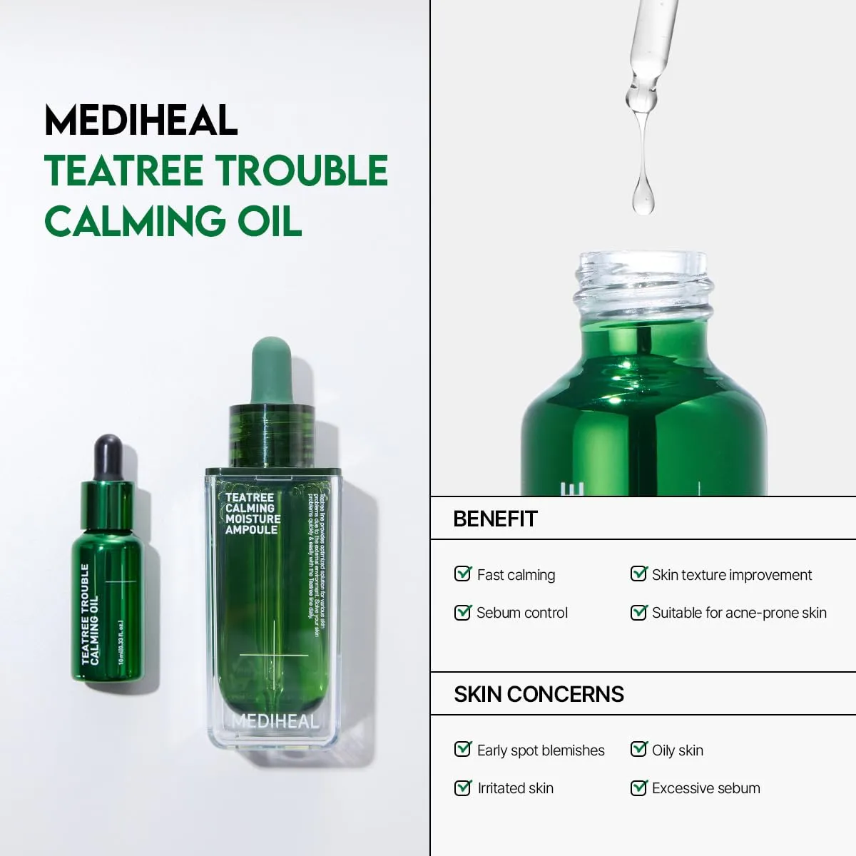 Mediheal Teatree Trouble huile visage 10ml imperfections