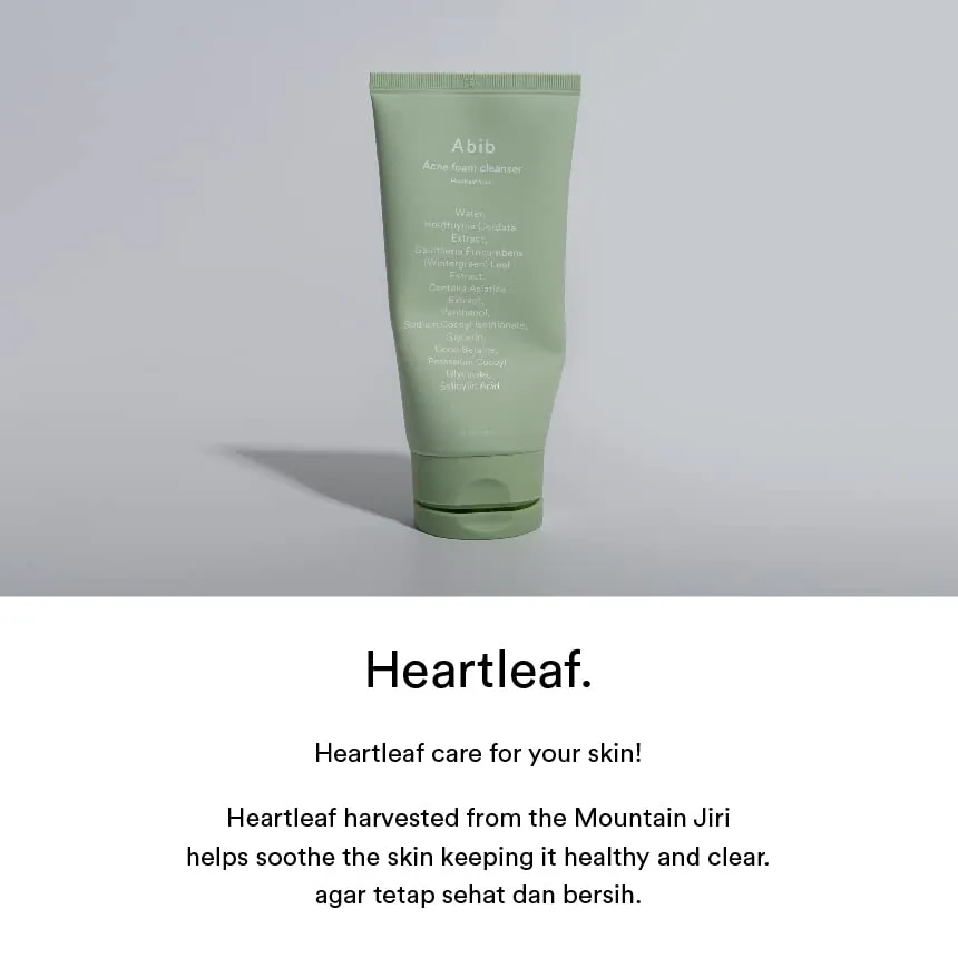 Abib Heartleaf mousse nettoyante visage 150 ml pH acide apaisante