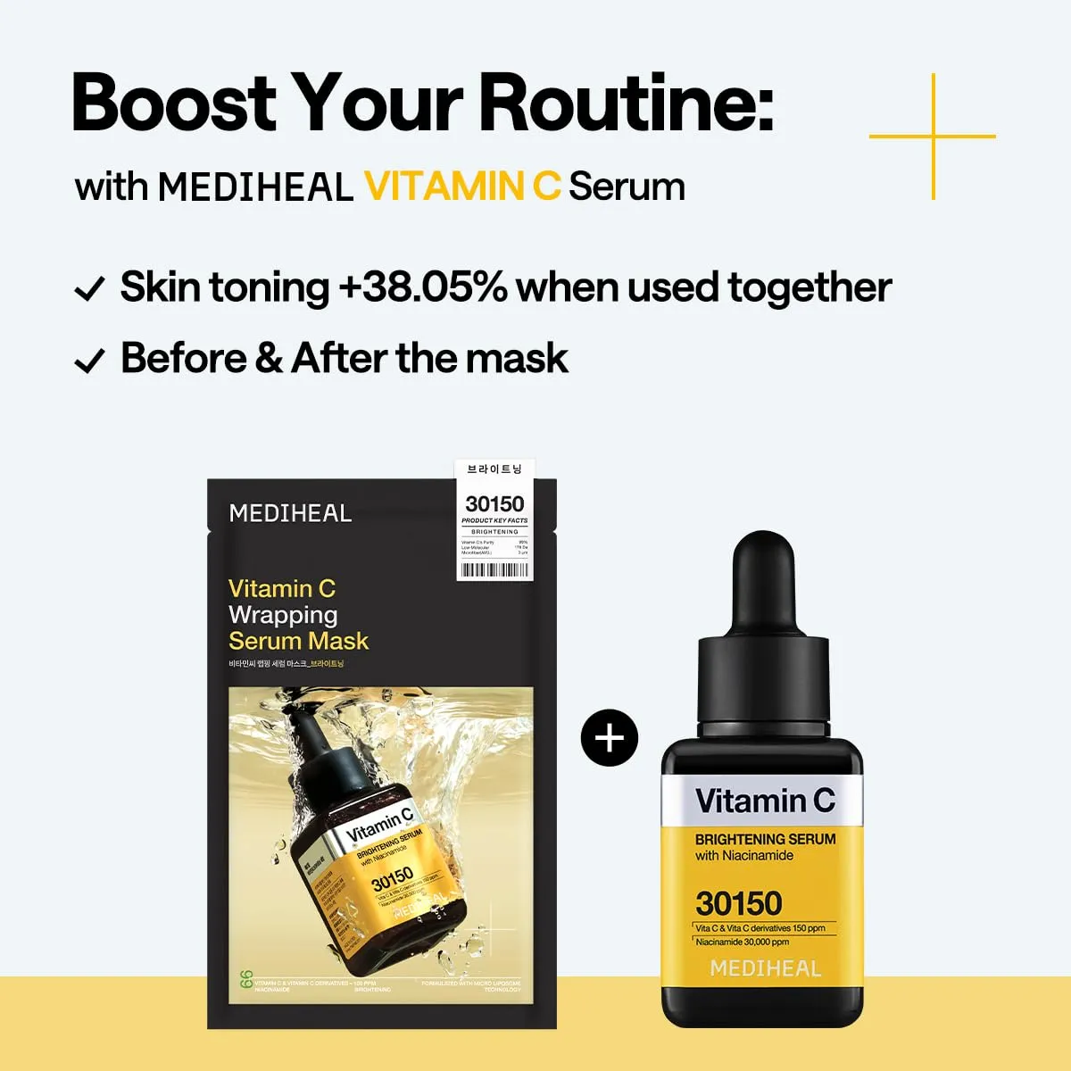 Mediheal Vitamin C Wrapping Serum Mask masque visage x10 éclat