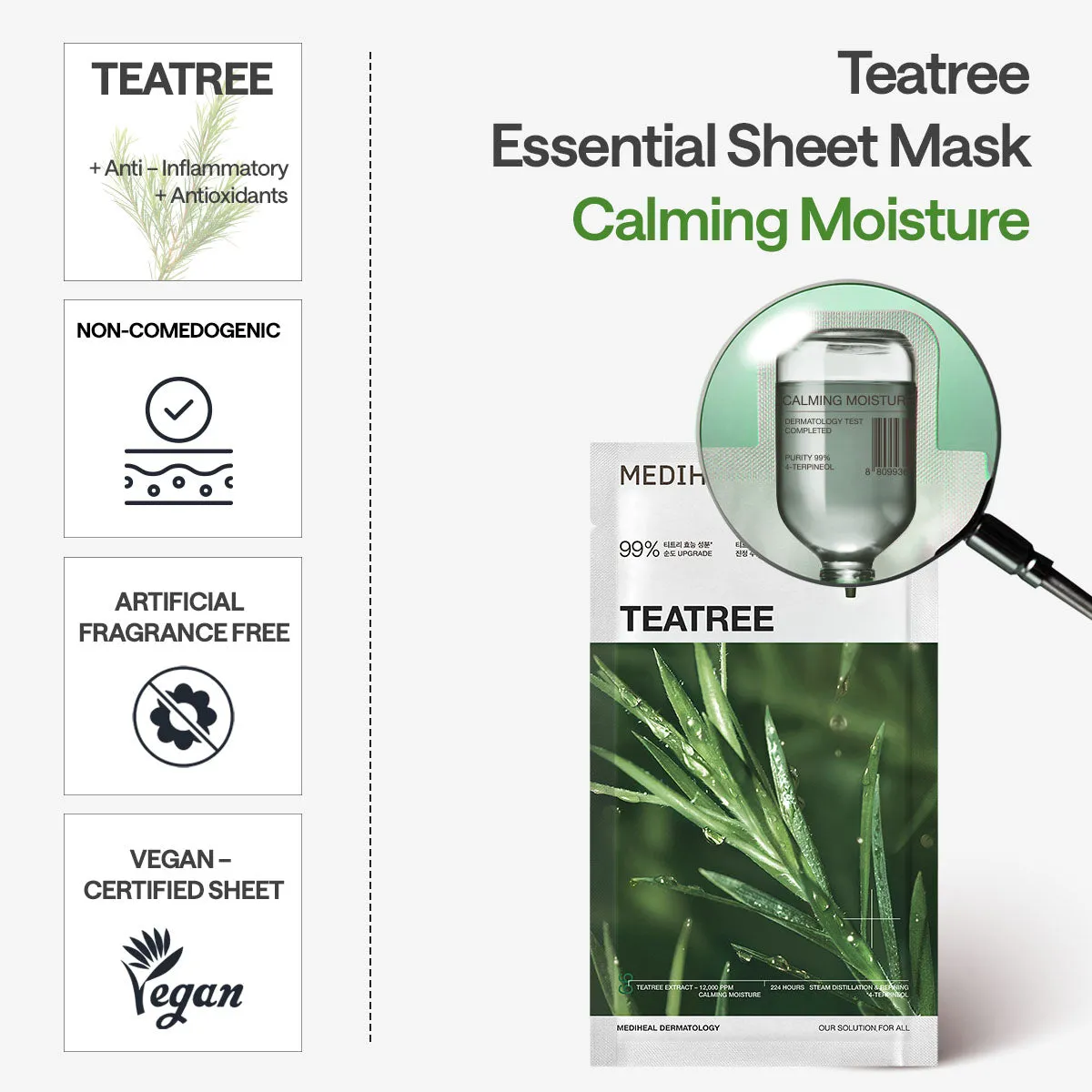 Mediheal Teatree Essential Mask masque visage apaisant tea tree
