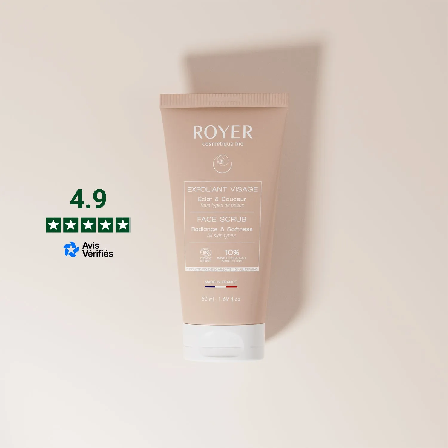 Royer exfoliant visage bave d'escargot bio micro-grains