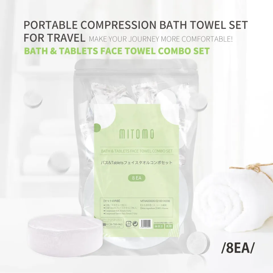 Mitomo Bath Tablets serviette compressée 8 pièces viscose