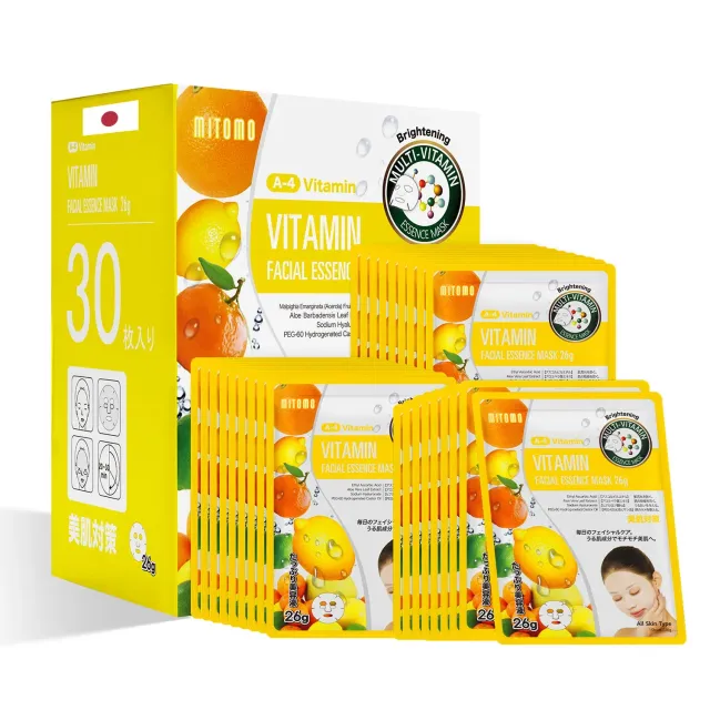 Mitomo Natural 516 masque visage 30 pièces vitamine C